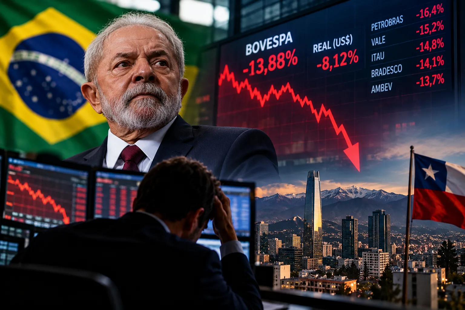 La reelección de Lula sacude los mercados: la bolsa brasileña cayó casi 14% y arrastró a Chile